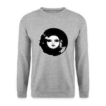 Sun Moon Mosaic Astrology Symbol Vector 06 - Unisex Sweatshirt - salt & pepper - Front - Alina (178cm) & Michal (187cm)