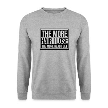 I get more head - Unisex Sweatshirt - salt & pepper - Front - Alina (178cm) & Michal (187cm)