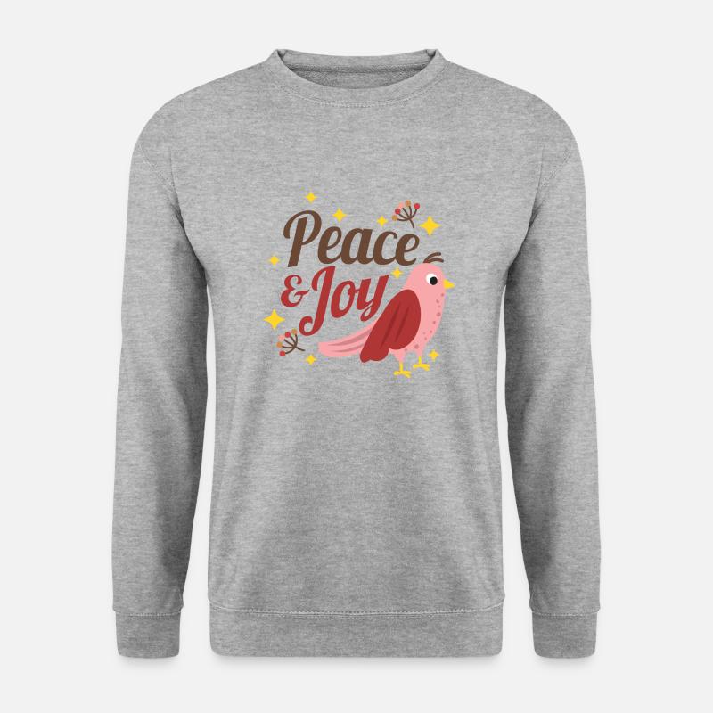 Frieden und Freude - Unisex Pullover - Weißgrau meliert