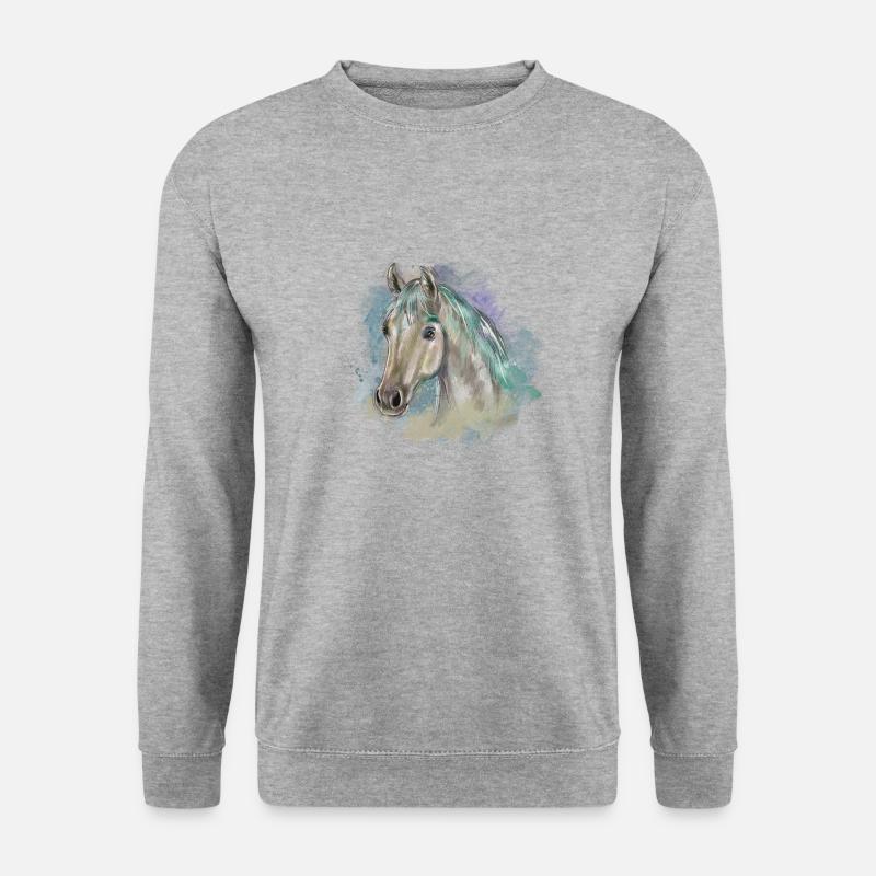 horse - Unisex Pullover - Weißgrau meliert