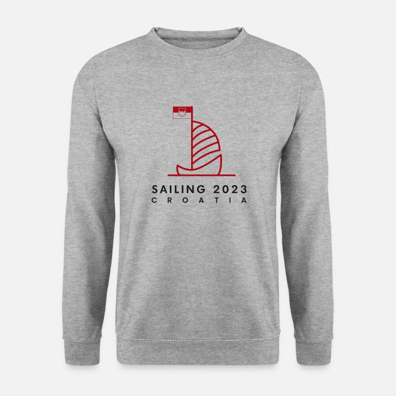 Sailing Croatia 2023 - Unisex Pullover - Weißgrau meliert