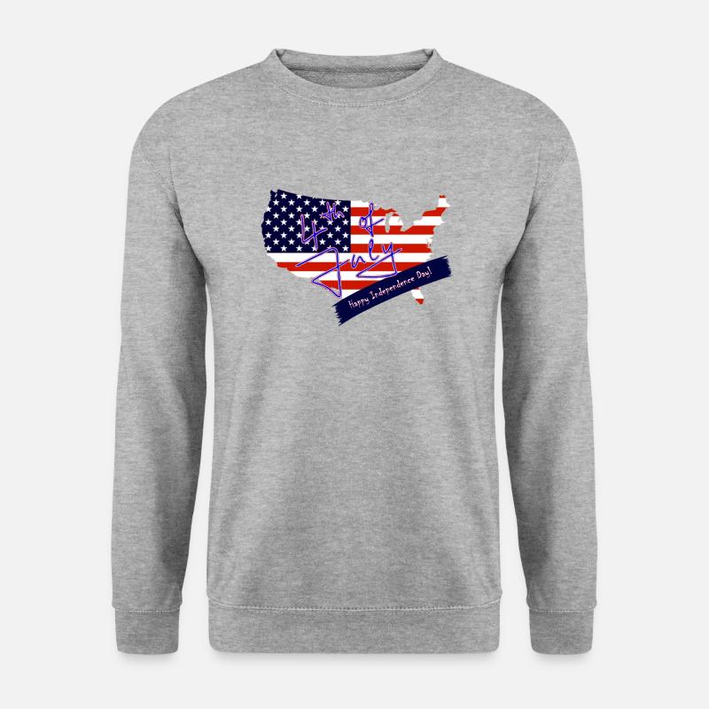 Happy Independence Day - Unisex Pullover - Weißgrau meliert