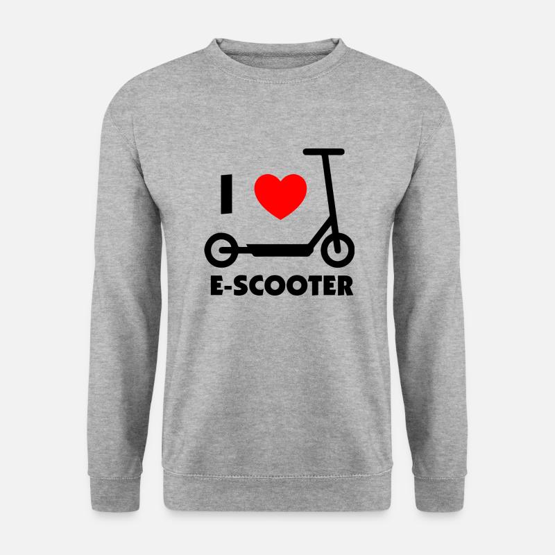 E-Scooter E-Roller Scooter - Unisex Pullover - Weißgrau meliert