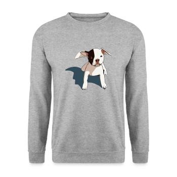 Cute Baby Pitbull - Unisex Sweatshirt - salt & pepper - Front - Alina (178cm) & Michal (187cm)