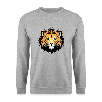Royal Cartoon Lion Lions Comic 18 - Unisex Sweatshirt - salt & pepper - Front - Alina (178cm) & Michal (187cm)