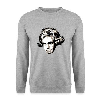 Ludwig van Beethoven - Unisex Pullover - Weißgrau meliert - Vorne - Alina (178cm) & Michal (187cm)