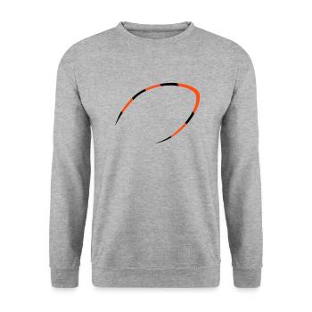 American Football Kontur Bengals Style - Unisex Pullover - Weißgrau meliert - Vorne - Alina (178cm) & Michal (187cm)