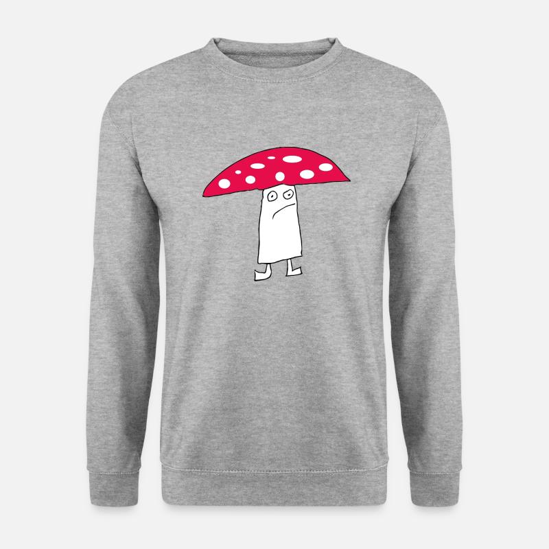 Pilzmensch - Unisex Pullover - Weißgrau meliert