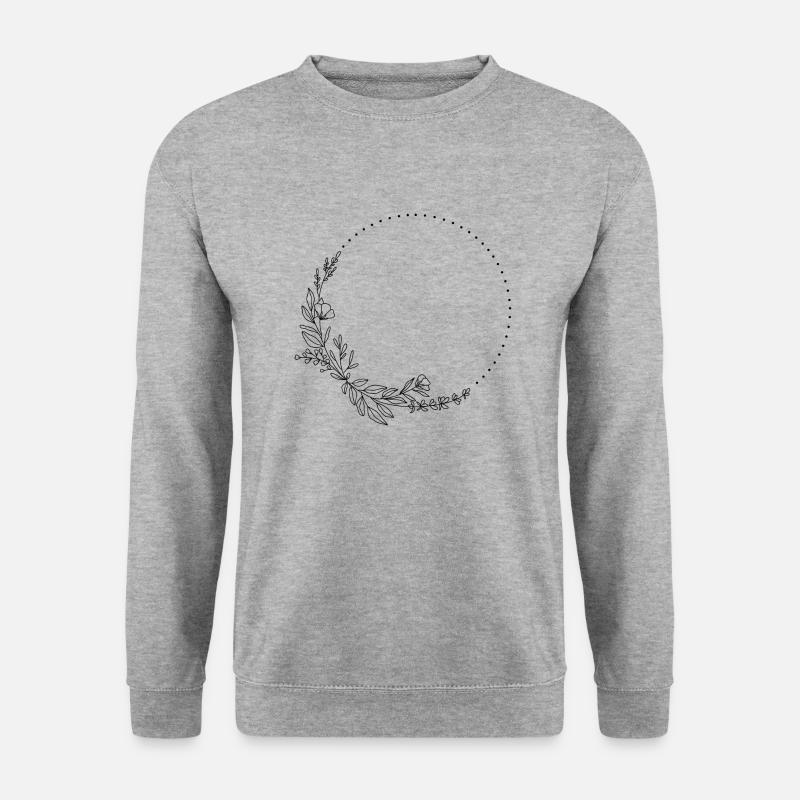 Blumen Rahmen - Unisex Pullover - Weißgrau meliert