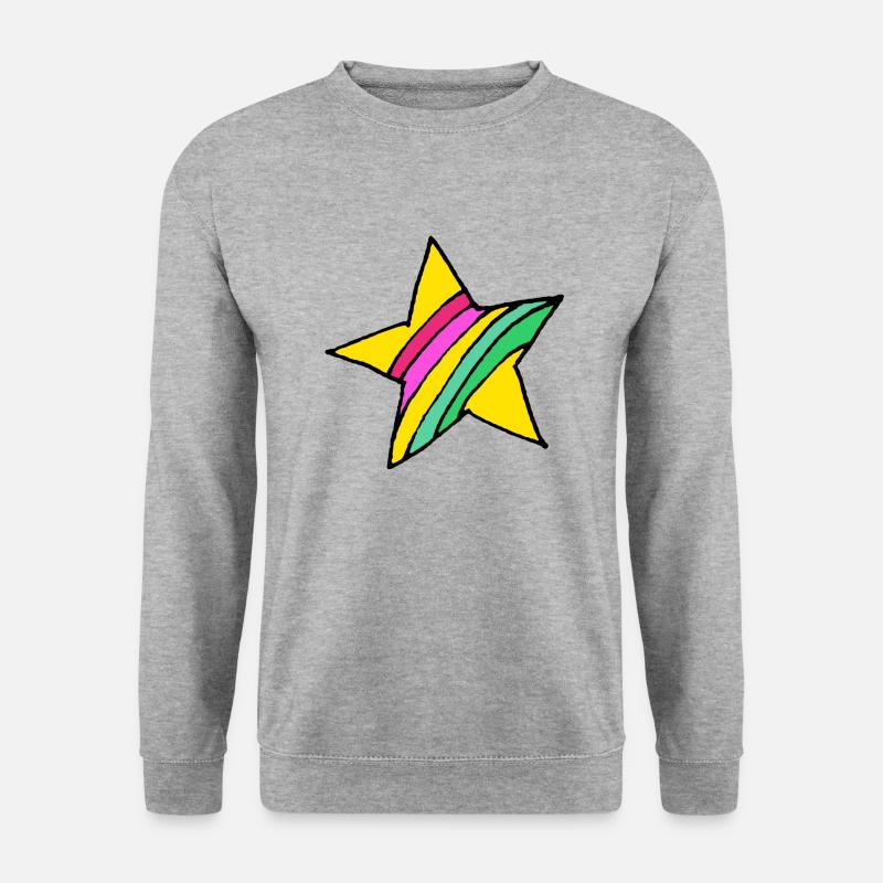 Sterne - Unisex Pullover - Weißgrau meliert