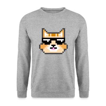 Cat with sunglasses - Unisex Sweatshirt - salt & pepper - Front - Alina (178cm) & Michal (187cm)