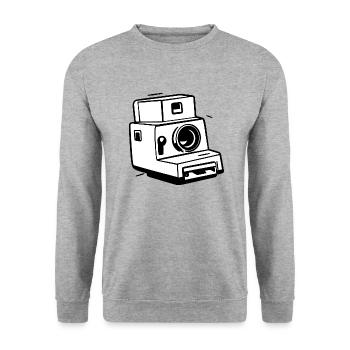 Appareil photo, Appareil photo vintage, Ancien appareil photo, Ancien - Sweat-shirt Unisexe - gris chiné - Devant - Alina (178cm) & Michal (187cm)