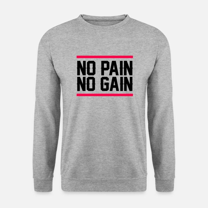 no pain no gain - Unisex Pullover - Weißgrau meliert