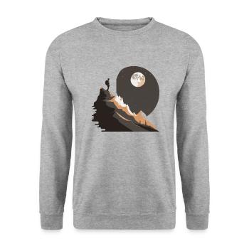 Randonneurs au clair de lune dans les montagnes - Sweat-shirt Unisexe - gris chiné - Devant - Alina (178cm) & Michal (187cm)