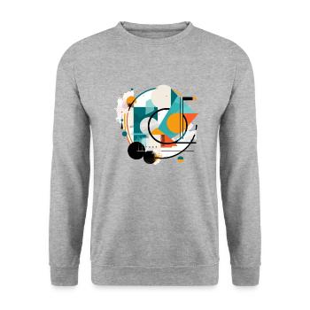Abstract geometric design - Unisex Sweatshirt - salt & pepper - Front - Alina (178cm) & Michal (187cm)