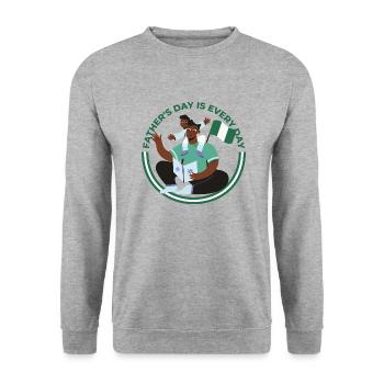 Nigerian Nigerian Father Dad Daddy Son I Gift - Unisex Sweatshirt - salt & pepper - Front - Alina (178cm) & Michal (187cm)