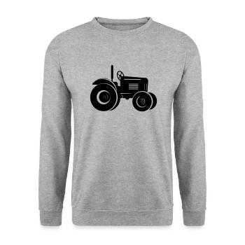 Traktor - Unisex Pullover - Weißgrau meliert - Vorne - Alina (178cm) & Michal (187cm)