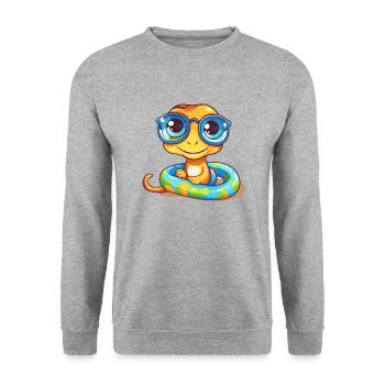 Stylish glasses for trend-conscious animal lovers - Unisex Sweatshirt - salt & pepper - Front - Alina (178cm) & Michal (187cm)