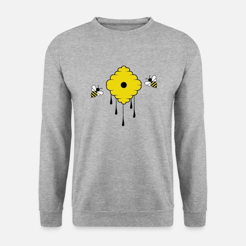 honey bees - Unisex Pullover - Weißgrau meliert