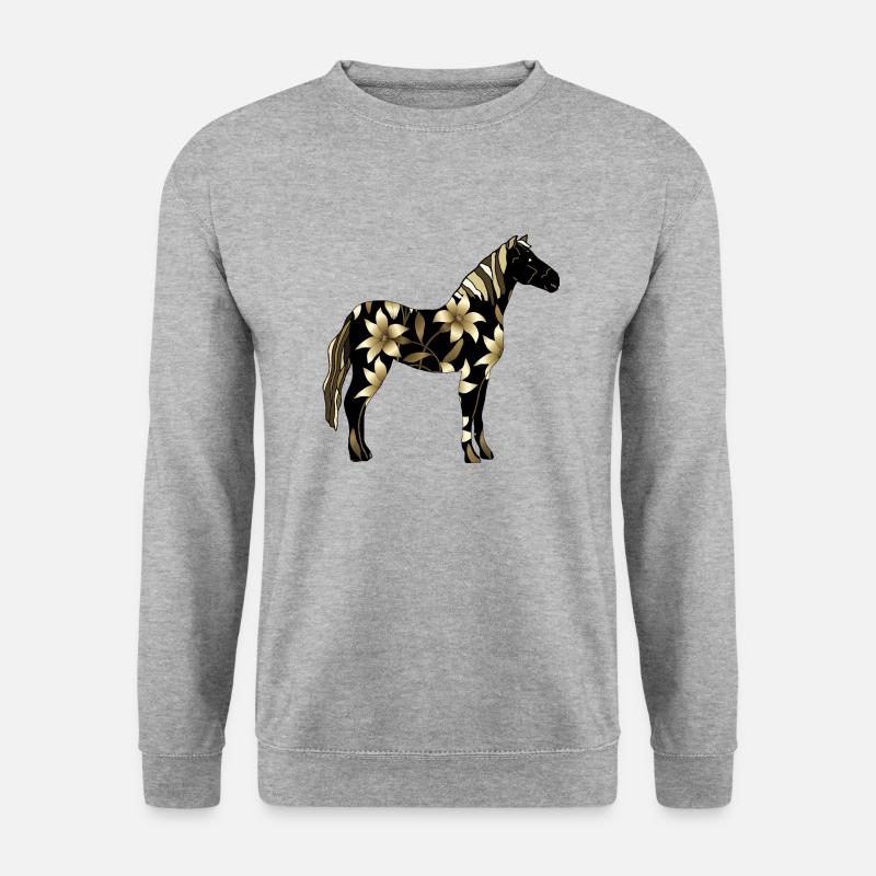 Pferd - Unisex Pullover - Weißgrau meliert