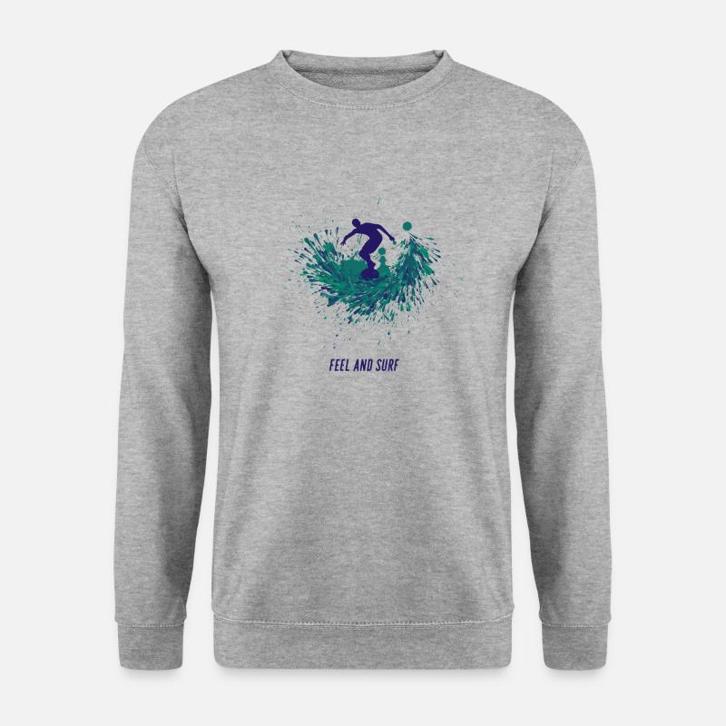 Surfen - Unisex Pullover - Weißgrau meliert