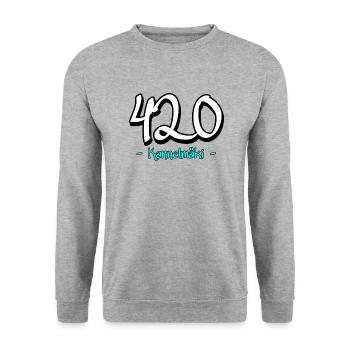420 - Unisex Sweatshirt - salt & pepper - Front - Alina (178cm) & Michal (187cm)