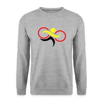 Triathlon Natation Bike Run Marathon - Sweat-shirt Unisexe - gris chiné - Devant - Alina (178cm) & Michal (187cm)