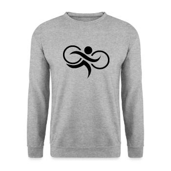 Triathlon Natation Bike Run Marathon - Sweat-shirt Unisexe - gris chiné - Devant - Alina (178cm) & Michal (187cm)