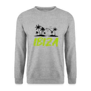 ibiza - Unisex Pullover - Weißgrau meliert - Vorne - Alina (178cm) & Michal (187cm)