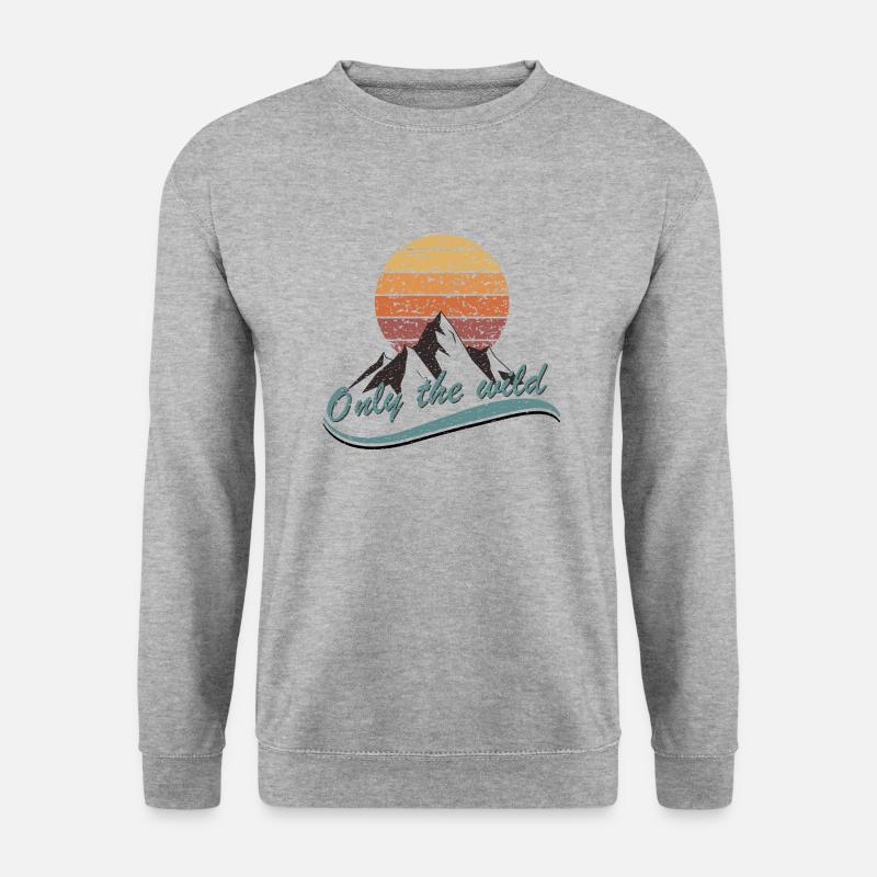 Retro-Berg - Unisex Pullover - Weißgrau meliert