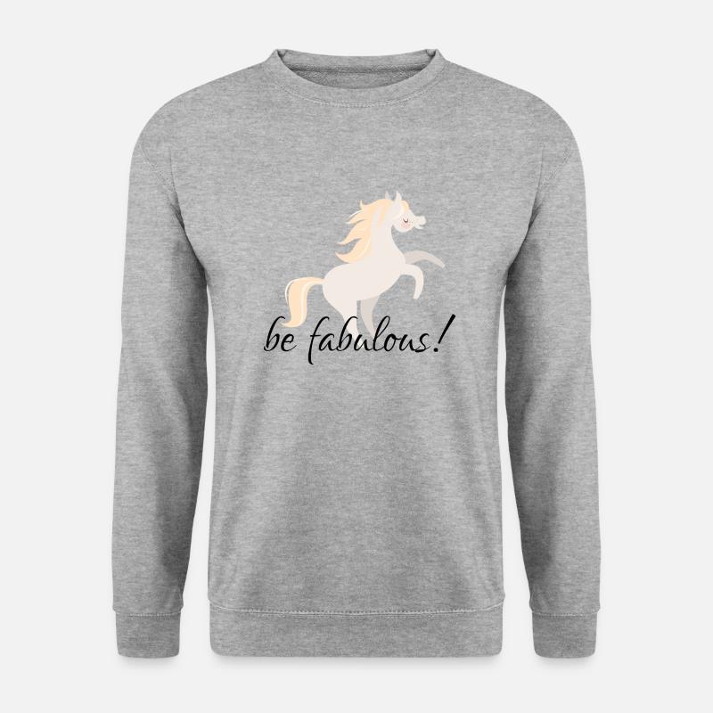 Pferde - Unisex Pullover - Weißgrau meliert