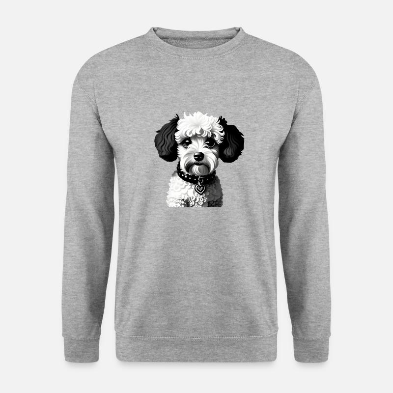 Hund - Unisex Pullover - Weißgrau meliert