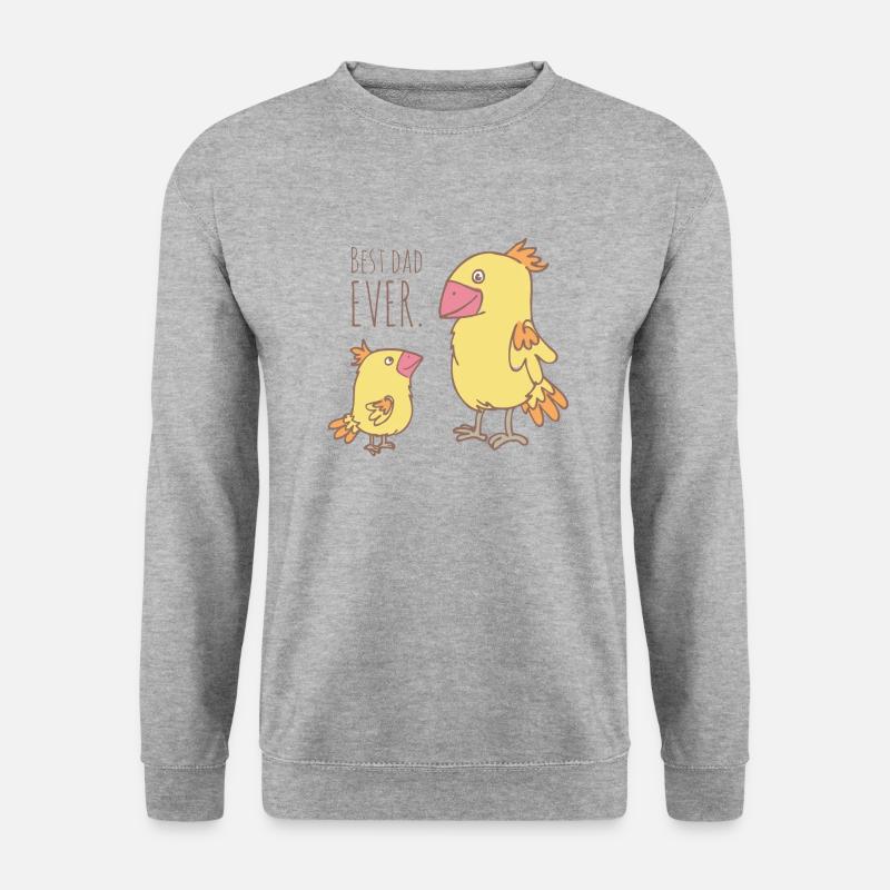 Vogel Papa - Unisex Pullover - Weißgrau meliert