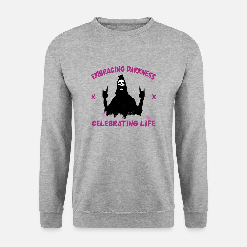 Die Dunkelheit umarmen - Unisex Pullover - Weißgrau meliert