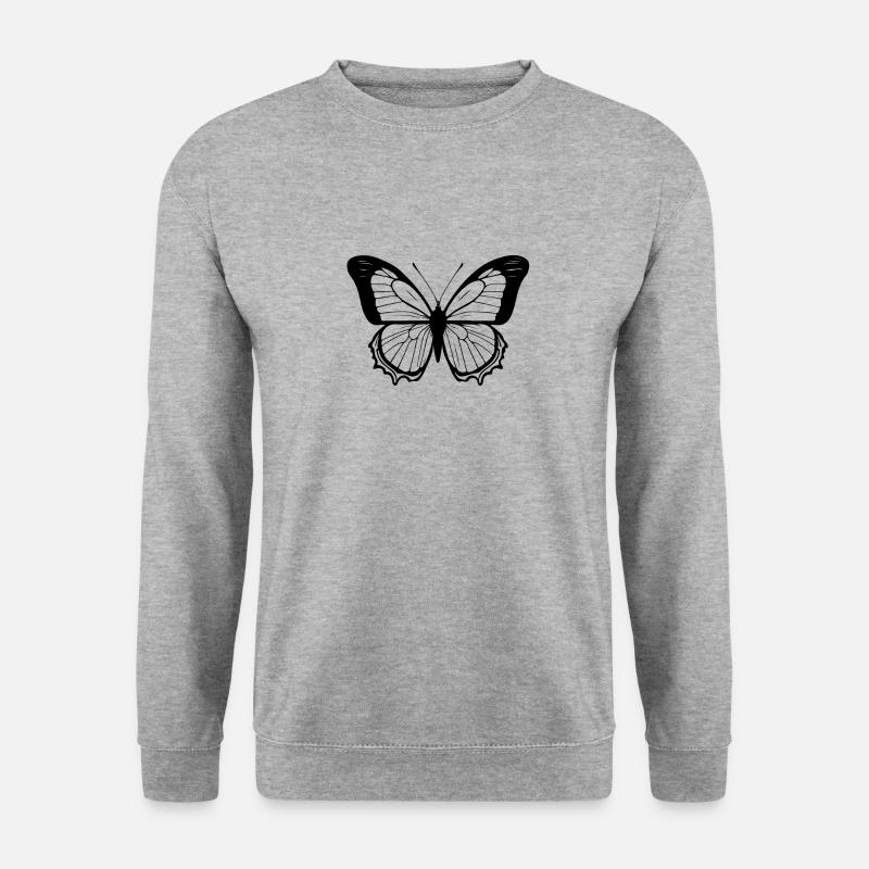 Schmetterling - Unisex Pullover - Weißgrau meliert