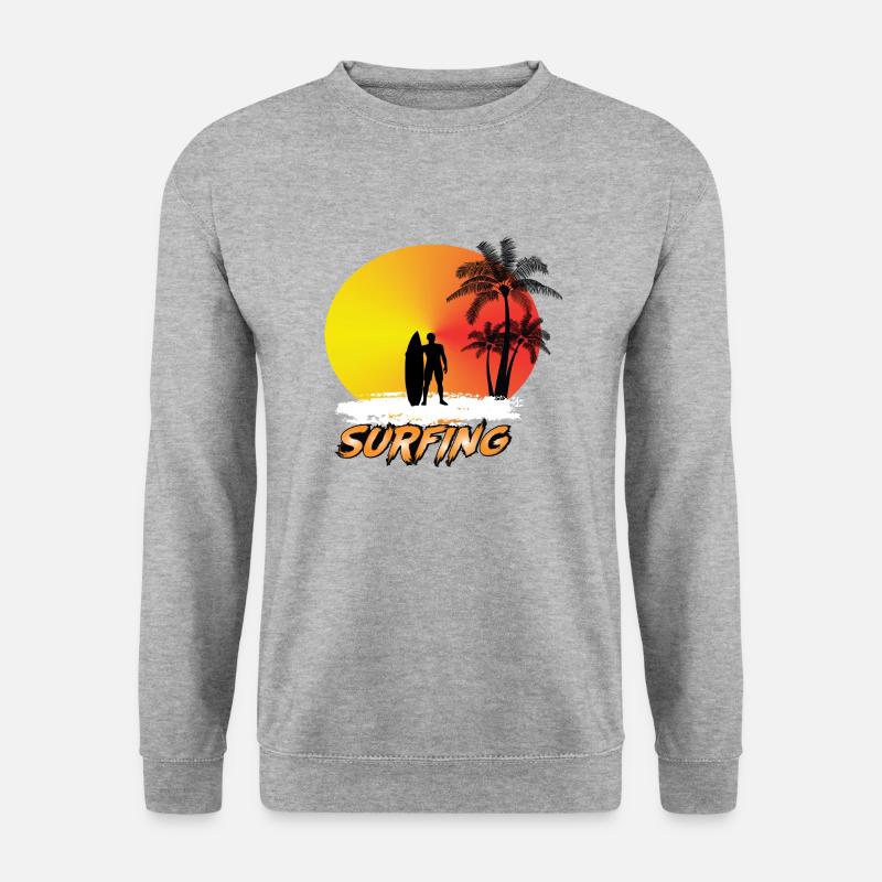 Surfing - Unisex Pullover - Weißgrau meliert