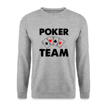 Équipe de poker - Sweat-shirt Unisexe - gris chiné - Devant - Alina (178cm) & Michal (187cm)