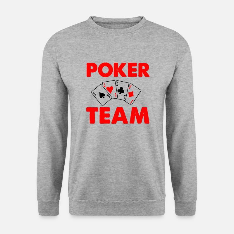 poker team - Unisex Pullover - Weißgrau meliert