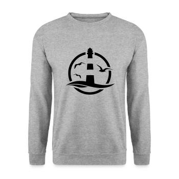 Leuchtturm - Unisex Pullover - Weißgrau meliert - Vorne - Alina (178cm) & Michal (187cm)