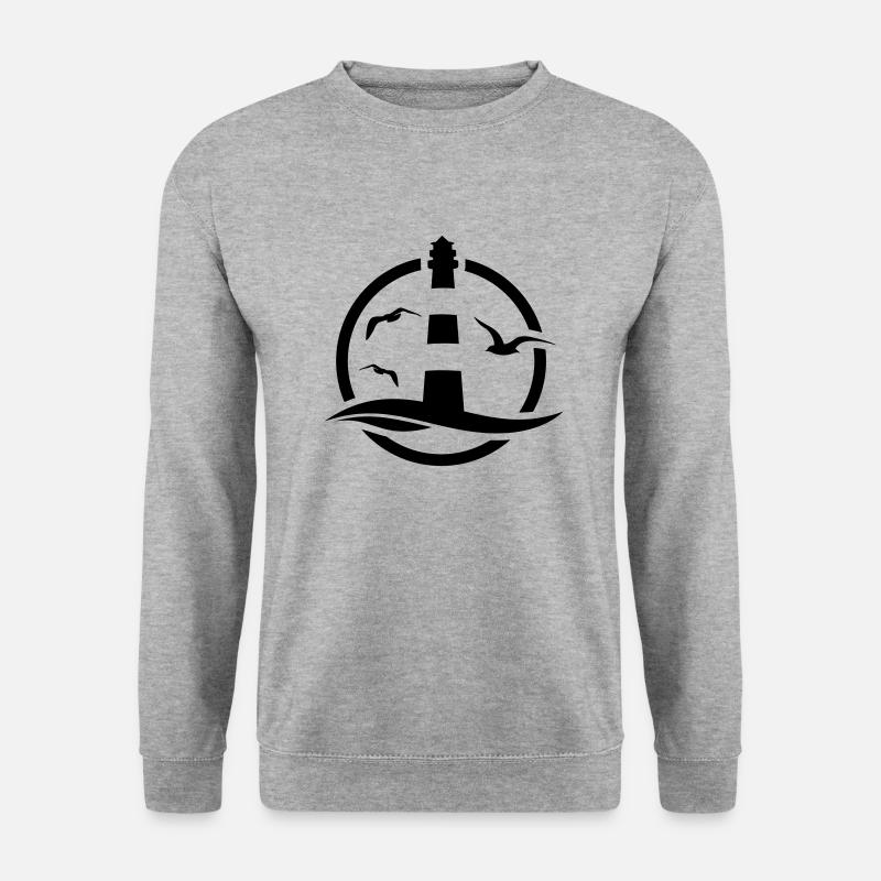 Leuchtturm - Unisex Pullover - Weißgrau meliert
