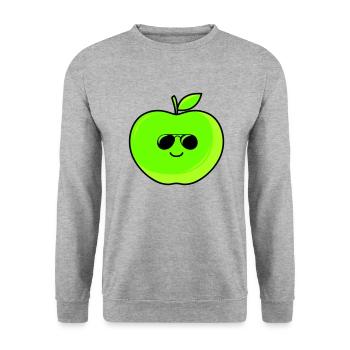 cooler apfel - Unisex Pullover - Weißgrau meliert - Vorne - Alina (178cm) & Michal (187cm)