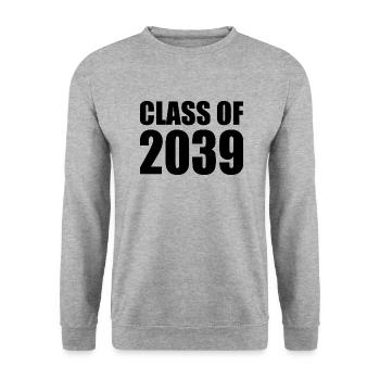 Class of 2039 - Unisex Pullover - Weißgrau meliert - Vorne - Alina (178cm) & Michal (187cm)