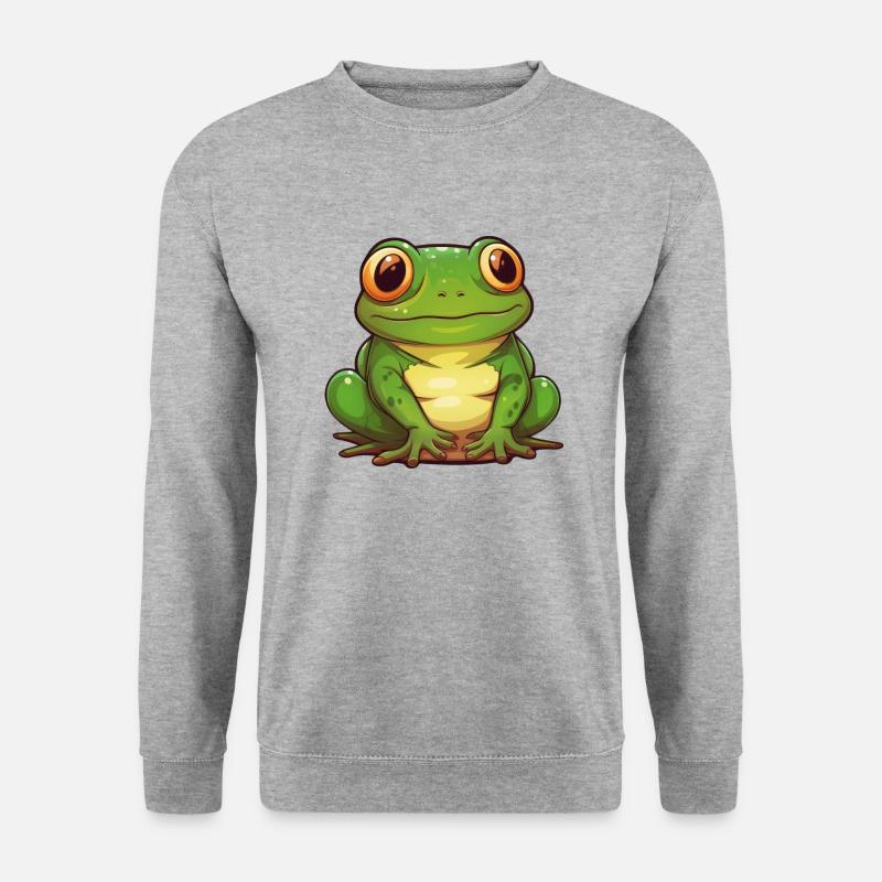 Frosch - Unisex Pullover - Weißgrau meliert