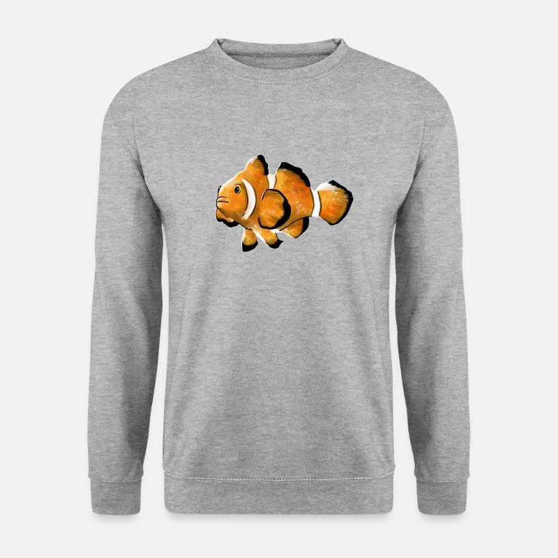 Clownfisch - Unisex Pullover - Weißgrau meliert