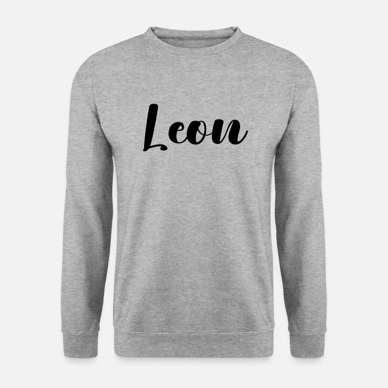 leon - Unisex Pullover - Weißgrau meliert