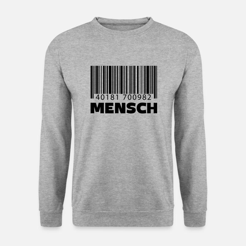 Barcode Mensch - Unisex Pullover - Weißgrau meliert
