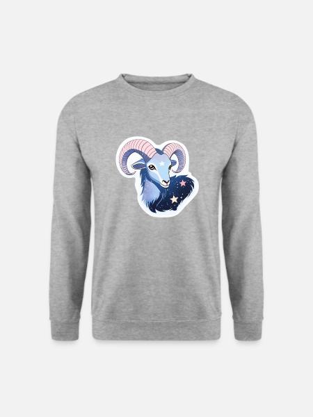 Sternzeichen Steinbock - Unisex Pullover - Weißgrau meliert