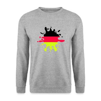 farbklecks deutschland - Unisex Pullover - Weißgrau meliert - Vorne - Alina (178cm) & Michal (187cm)