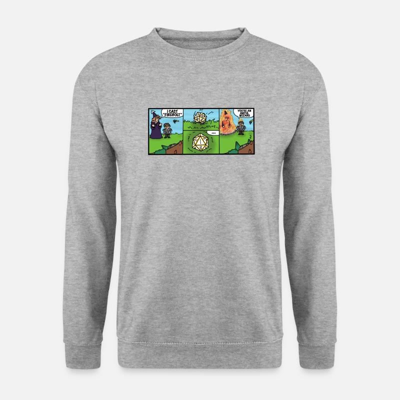 Kurzer Comic - Unisex Pullover - Weißgrau meliert
