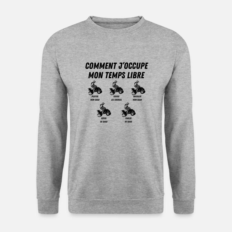 comment j'occupe mon temps libre - Sweat-shirt Unisexe - gris chiné